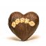 אריזת לב משוקולד בתוספת כיתוב "באהבה" משוקולד זהב אכיל